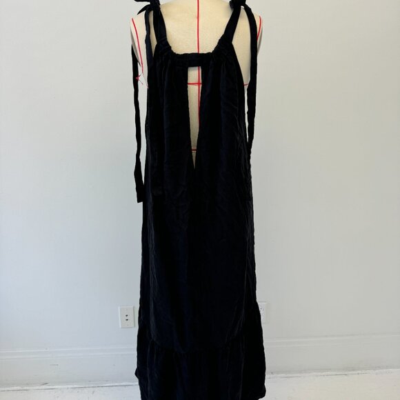 & Other Stories Tiered Hem Maxi Dress with Gathered Tie Neck and Keyhole Back - Picture 7 of 11